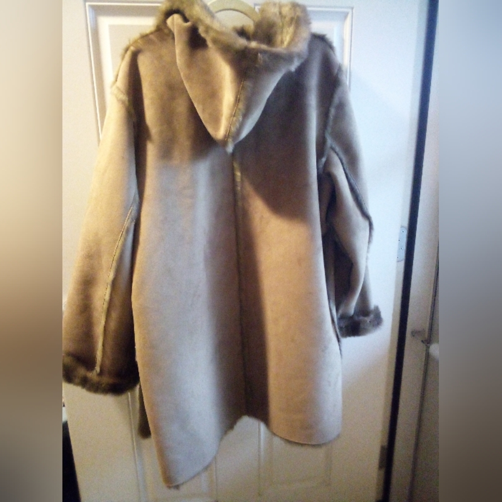 Dennis Basso Ladies Hooded Winter Coat Faux Fur Size 1X